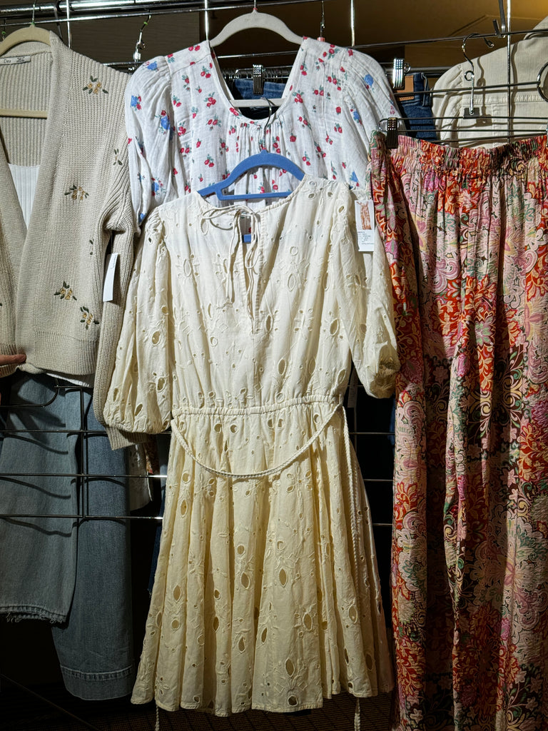 Dress: Cotton Cream, tie at waist