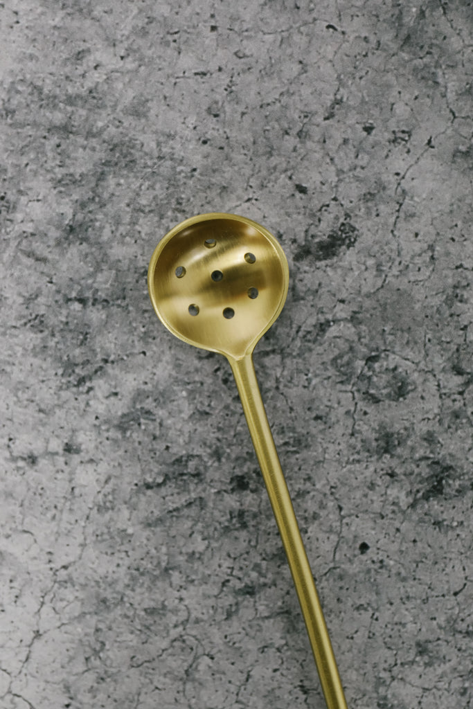 Antique Brass Olive Spoon