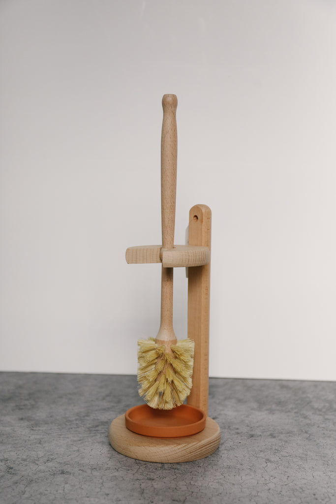 Wooden Toilet Brush + Stand
