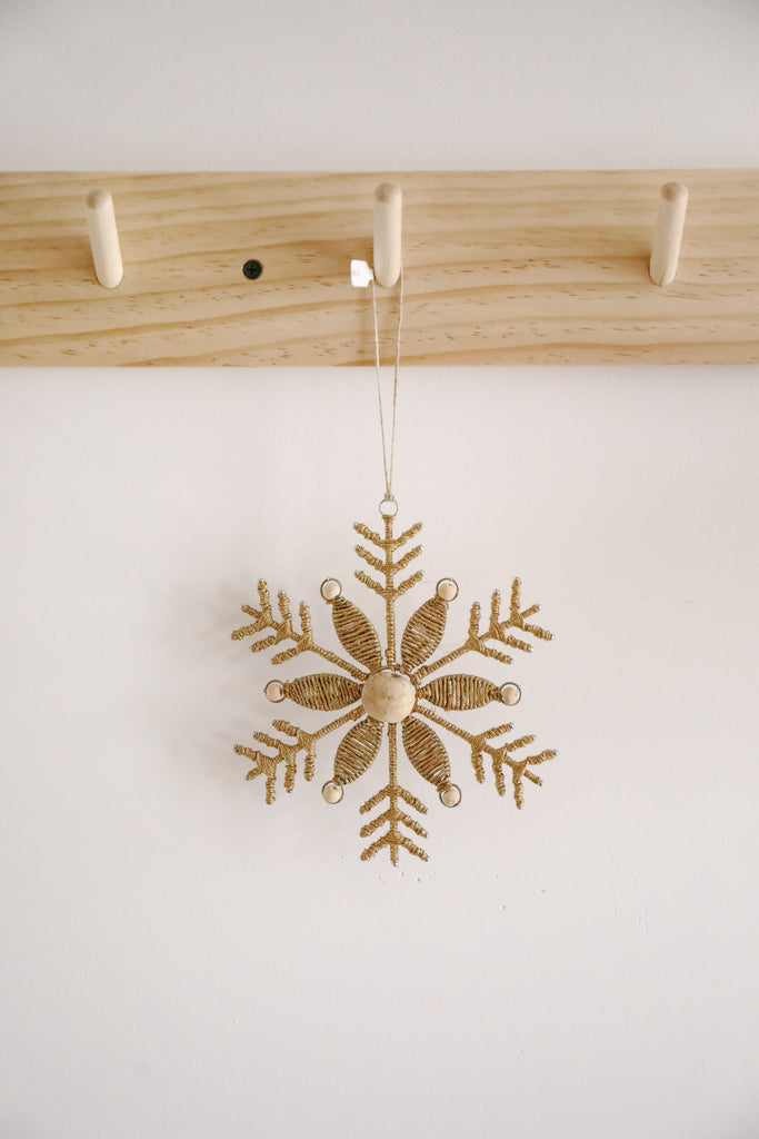 Wood & Jute Bead Snowflake
