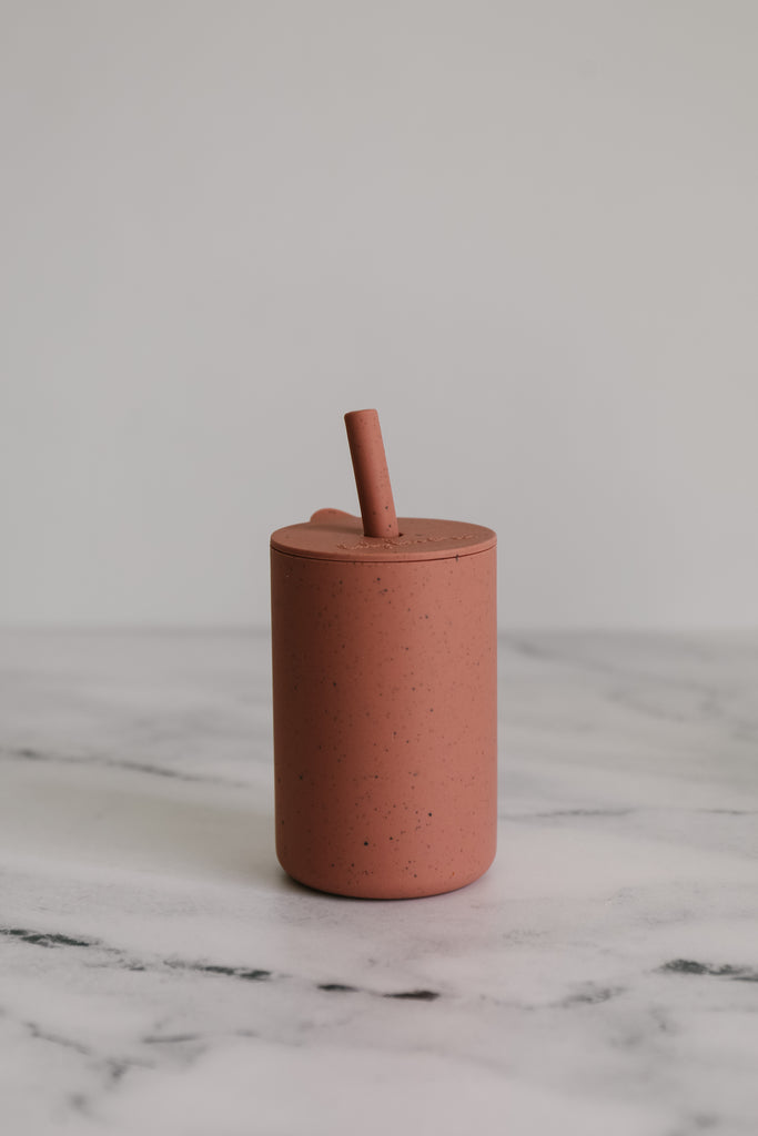 Speckled Silicone Cup + Straw